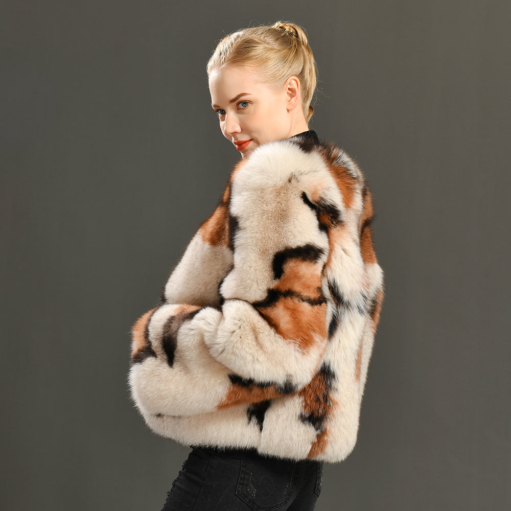 Jaxmonoy High Quality Warm Winter Female Real Fox Fur Coat
