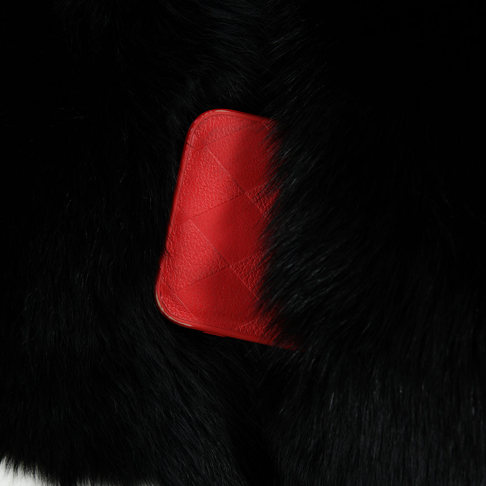 Crew Neck Fluffy Real Fox Fur Coat Custom Color for women