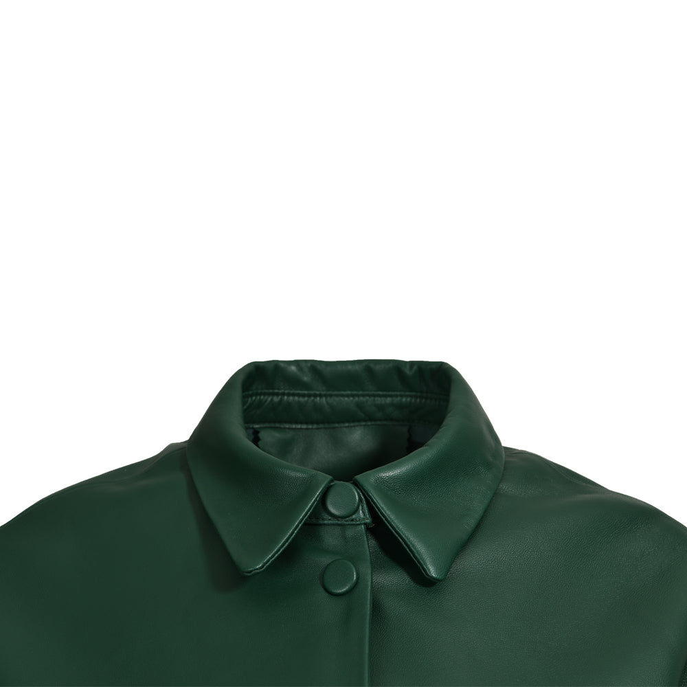 Spring Genuine Sheepskin Leather Jackets Custom Color Button Design