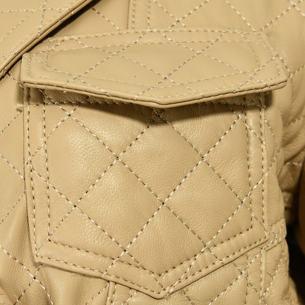 Popular Colorful Leather Coat Belt Zipper Design V-neck Genuine Leather Jacket Women