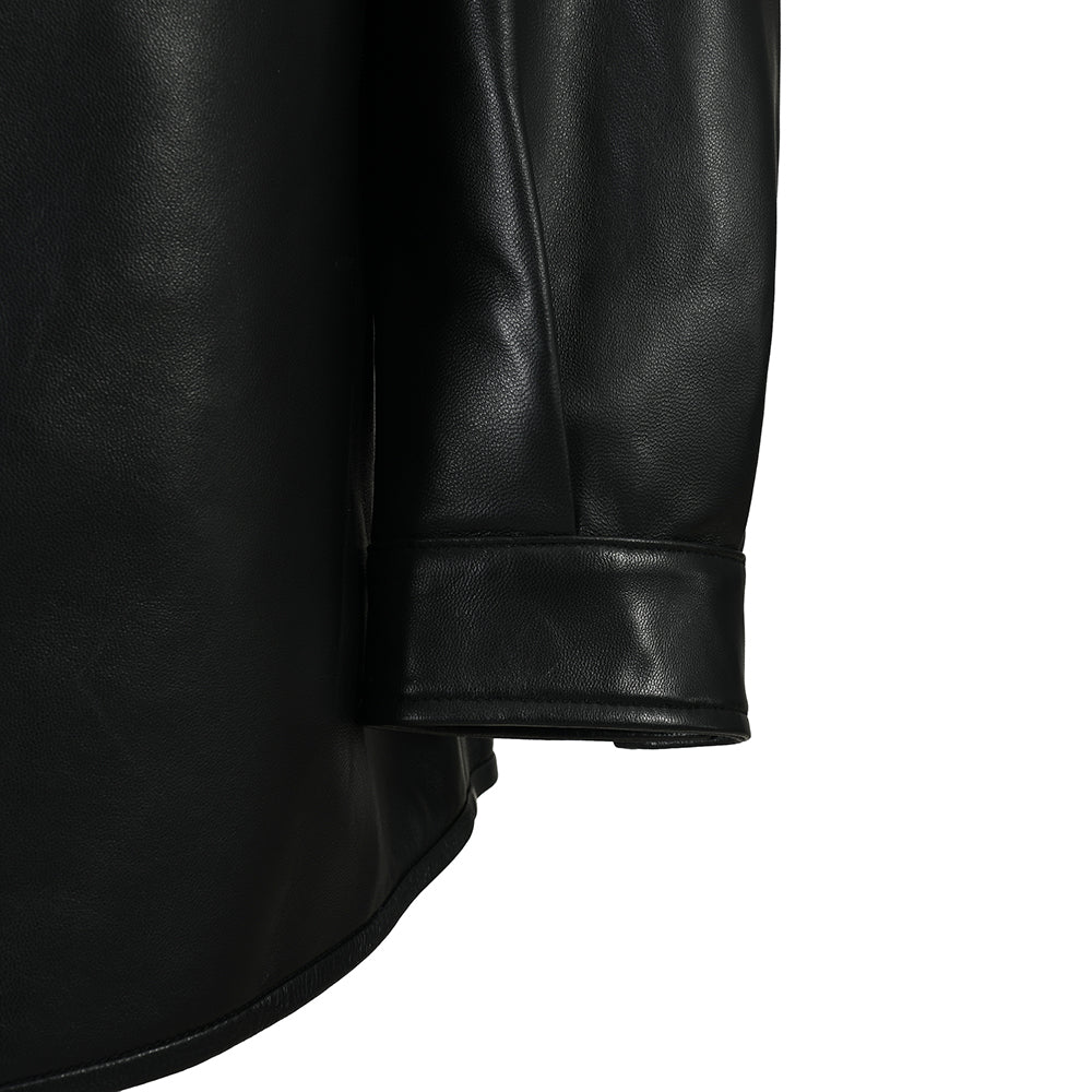 Turn-down Collar Real Sheepskin Leather Jacket for women