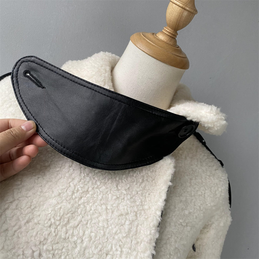 Genuine Shearling Coat With Belt Design Wholesale Custom Sheepskin Coat