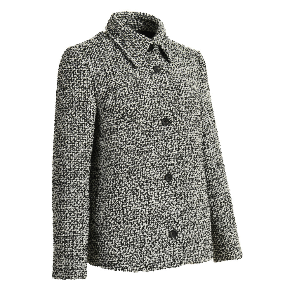 Mix Color Single Breased Button Wool Blends Jacket For Women