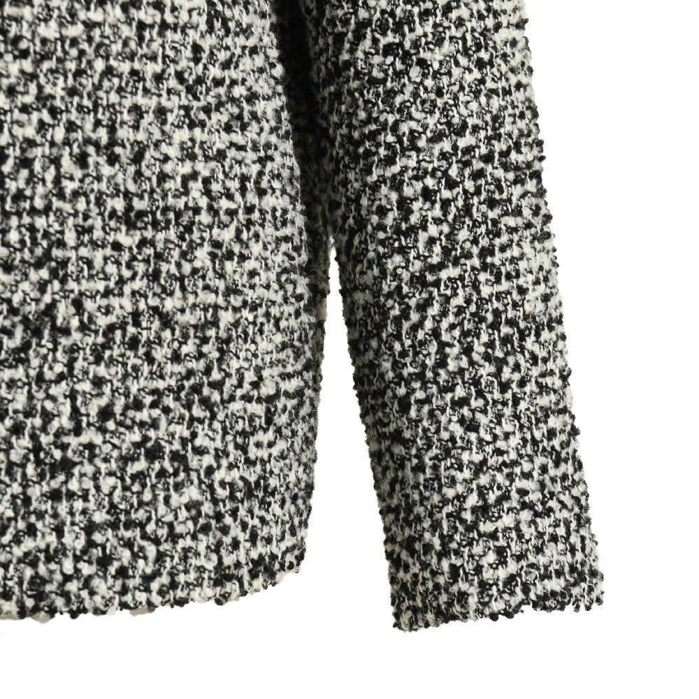 Mix Color Single Breased Button Wool Blends Jacket For Women