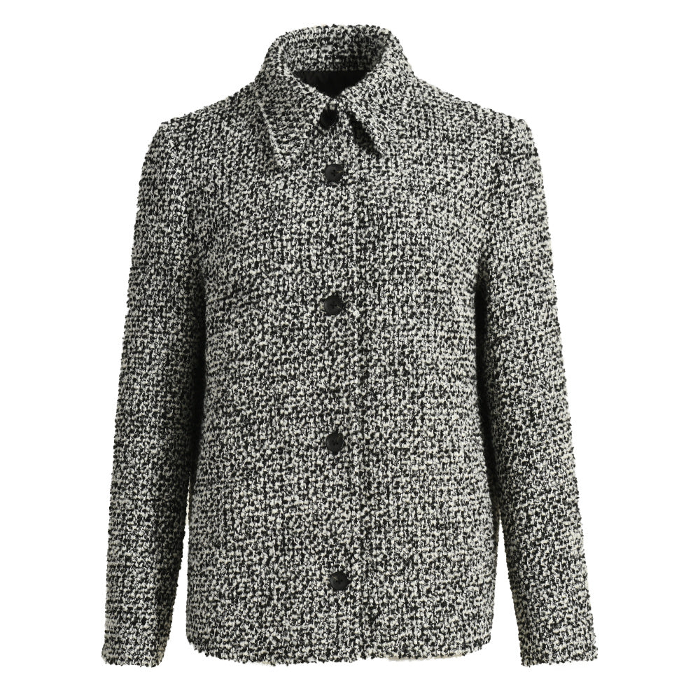 Mix Color Single Breased Button Wool Blends Jacket For Women