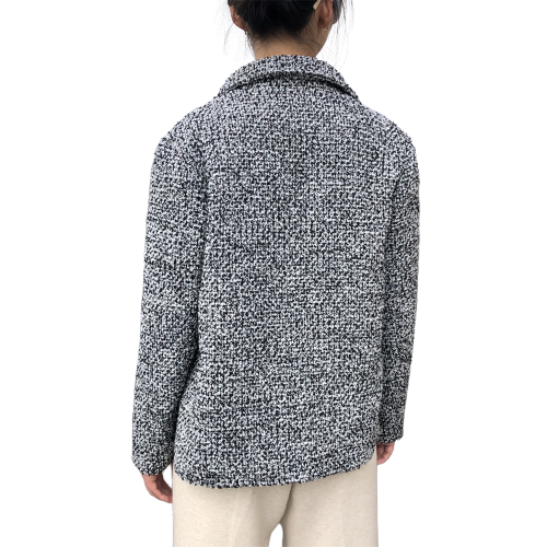 Mix Color Single Breased Button Wool Blends Jacket For Women