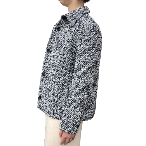 Mix Color Single Breased Button Wool Blends Jacket For Women