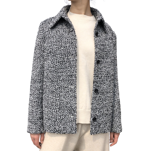 Mix Color Single Breased Button Wool Blends Jacket For Women