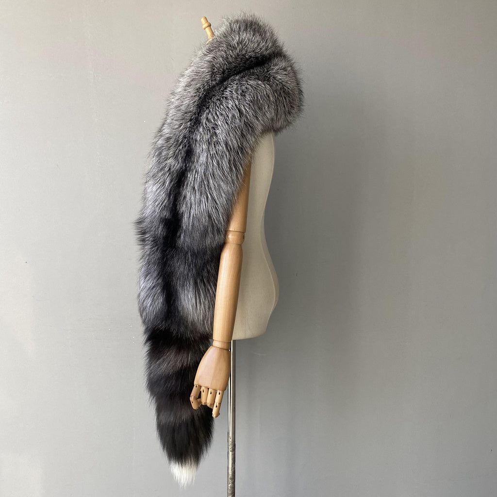 Jaxmonoy Trending Fashion Winter Luxurious Style Outwear Real Fox Fur Shawl
