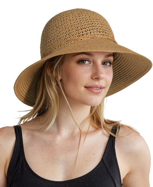 Beach Hats For Women Packable Crochet Hat Summer Straw Sun Hat For Travel