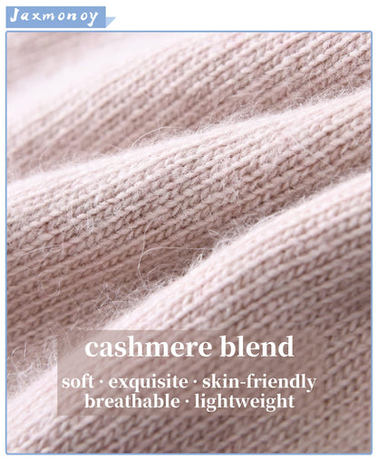 jaxmonoy Cashmere Slouchy Beanies for Women Winter Lightweight Girls Wool Knit Hat Cuffed Soft Warm Slouch Beanie Cap