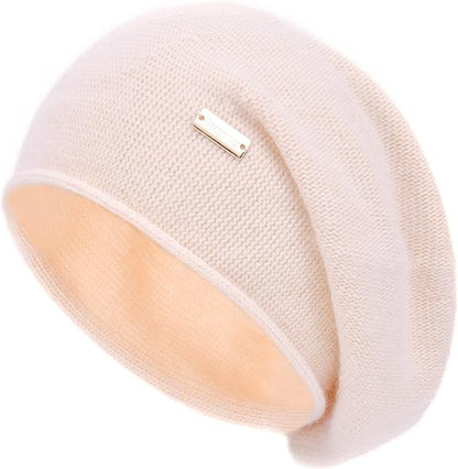 jaxmonoy Cashmere Slouchy Knit Beanie Hat for Women Winter Soft Warm Ladies Wool Knitted Skull Beanies Cap