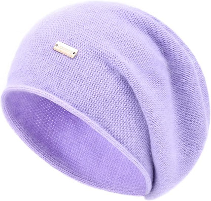 jaxmonoy Cashmere Slouchy Knit Beanie Hat for Women Winter Soft Warm Ladies Wool Knitted Skull Beanies Cap