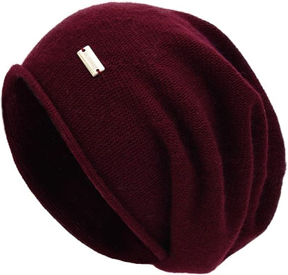 jaxmonoy Cashmere Slouchy Knit Beanie Hat for Women Winter Soft Warm Ladies Wool Knitted Skull Beanies Cap