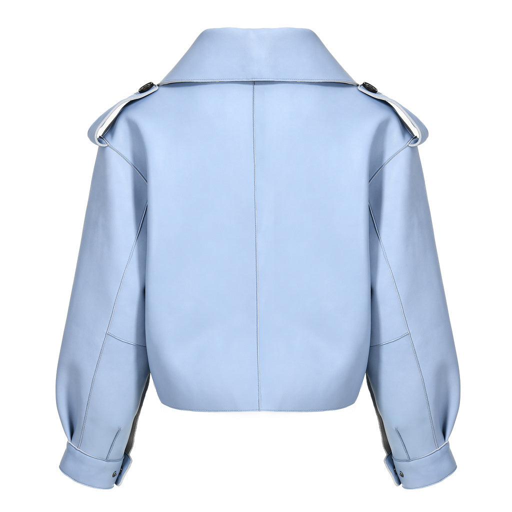 Women Plus Size Colorful Pure Genuine Real Sheep Skin Leather Jacket