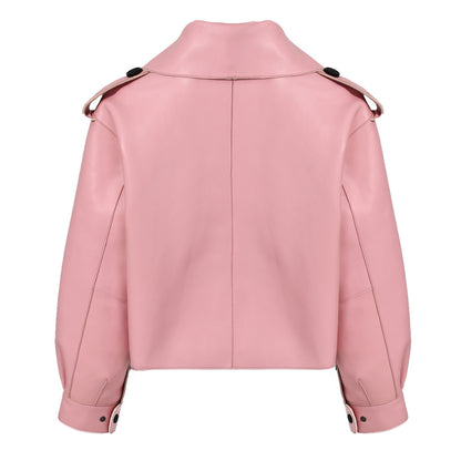 Women Plus Size Colorful Pure Genuine Real Sheep Skin Leather Jacket