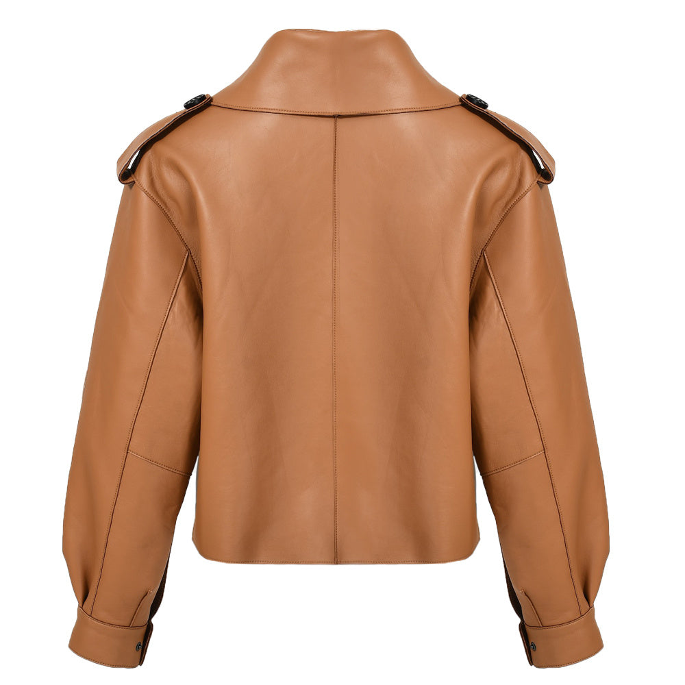 Women Plus Size Colorful Pure Genuine Real Sheep Skin Leather Jacket