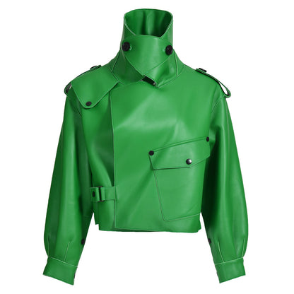 Women Plus Size Colorful Pure Genuine Real Sheep Skin Leather Jacket
