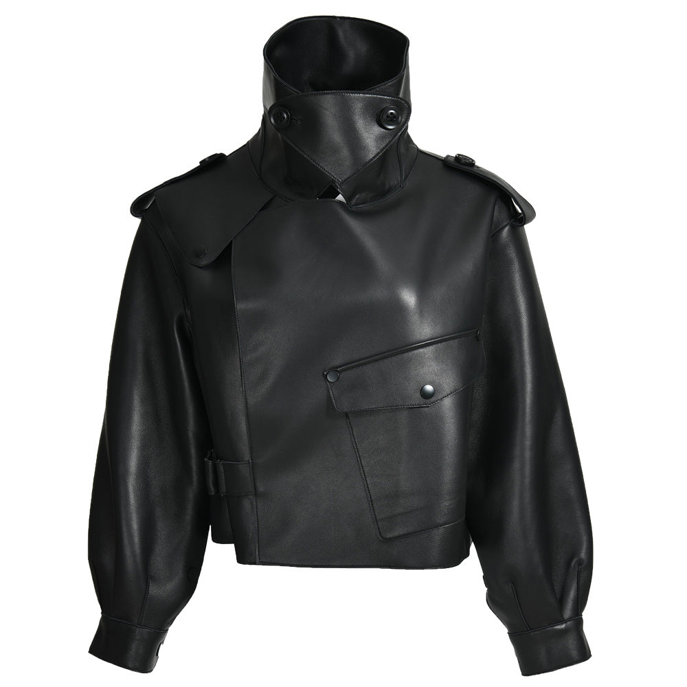 Women Plus Size Colorful Pure Genuine Real Sheep Skin Leather Jacket