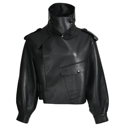 Women Plus Size Colorful Pure Genuine Real Sheep Skin Leather Jacket