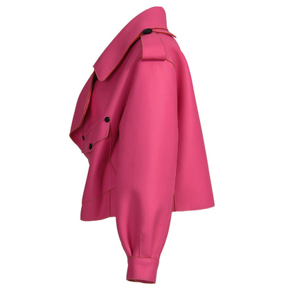 Women Plus Size Colorful Pure Genuine Real Sheep Skin Leather Jacket