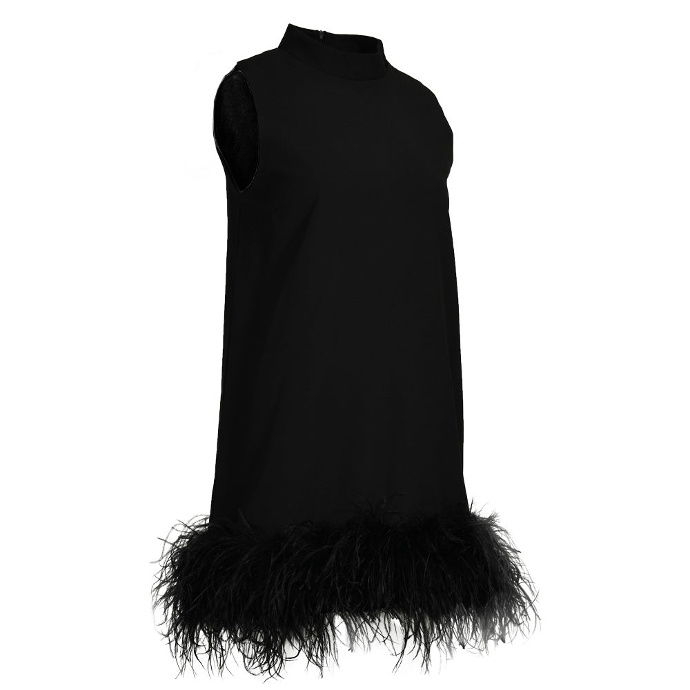 Patchwork Chiffon Ladies Tube Tops Tank Tops Strapless Vest Sleeveless Women Tops With Ostrich Feather