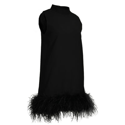 Patchwork Chiffon Ladies Tube Tops Tank Tops Strapless Vest Sleeveless Women Tops With Ostrich Feather