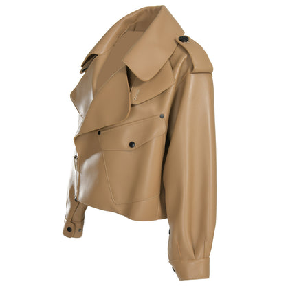 Women Plus Size Colorful Pure Genuine Real Sheep Skin Leather Jacket