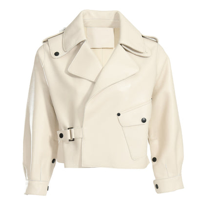 Women Plus Size Colorful Pure Genuine Real Sheep Skin Leather Jacket