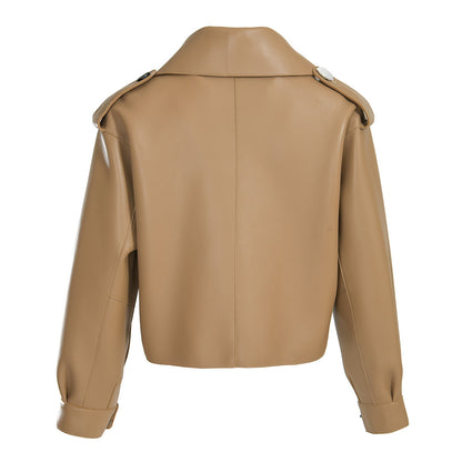 Women Plus Size Colorful Pure Genuine Real Sheep Skin Leather Jacket