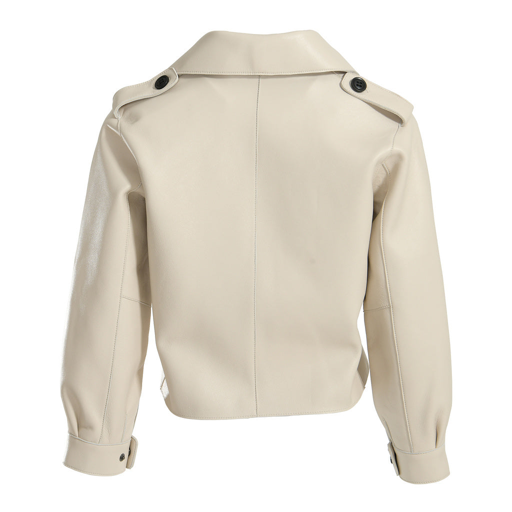 Women Plus Size Colorful Pure Genuine Real Sheep Skin Leather Jacket