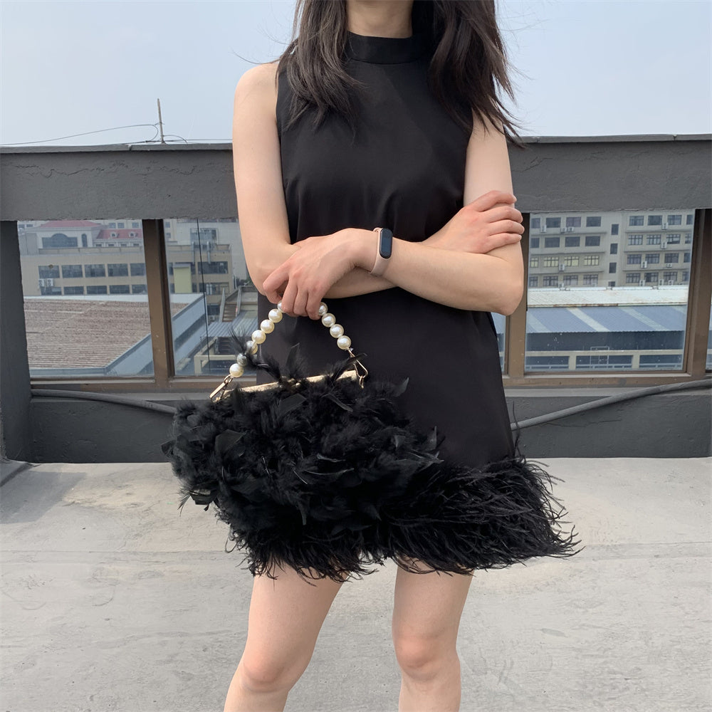 Patchwork Chiffon Ladies Tube Tops Tank Tops Strapless Vest Sleeveless Women Tops With Ostrich Feather