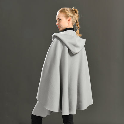 Jaxmonoy Fashion Girls Double Sided Cashmere Wool Cloak