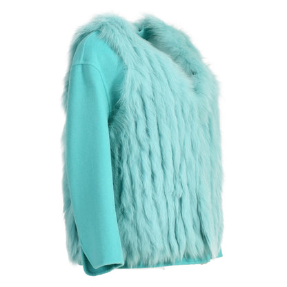 V-neck Double-sided Cashmere Wool Coat Removable Fox Fur Vest