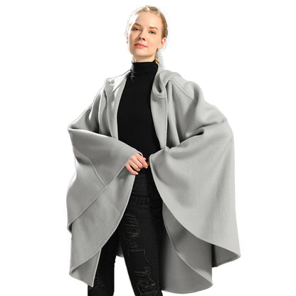 Jaxmonoy Fashion Girls Double Sided Cashmere Wool Cloak