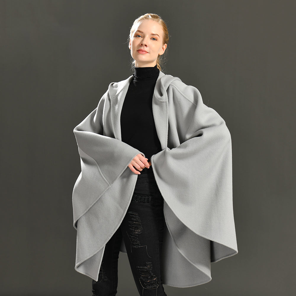 Jaxmonoy Fashion Girls Double Sided Cashmere Wool Cloak
