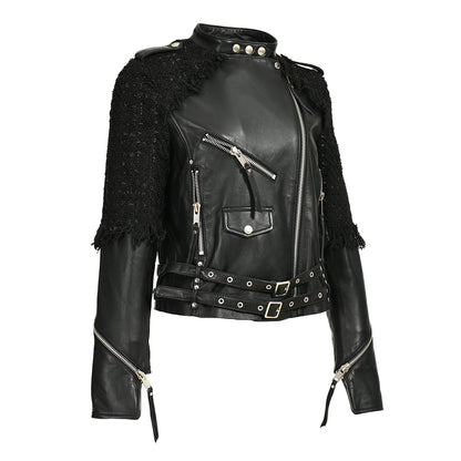 Custom Special Belt Tassels Design Spring Popular Best Seller Leather Jacket