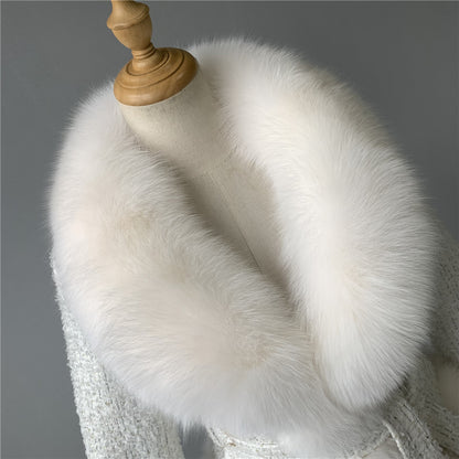 Jaxmonoy Popular Cashmere Coat With Real Fox Fur Collar And Cuffs
