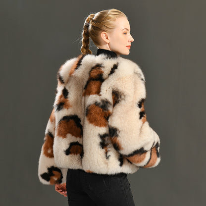 Jaxmonoy High Quality Warm Winter Female Real Fox Fur Coat
