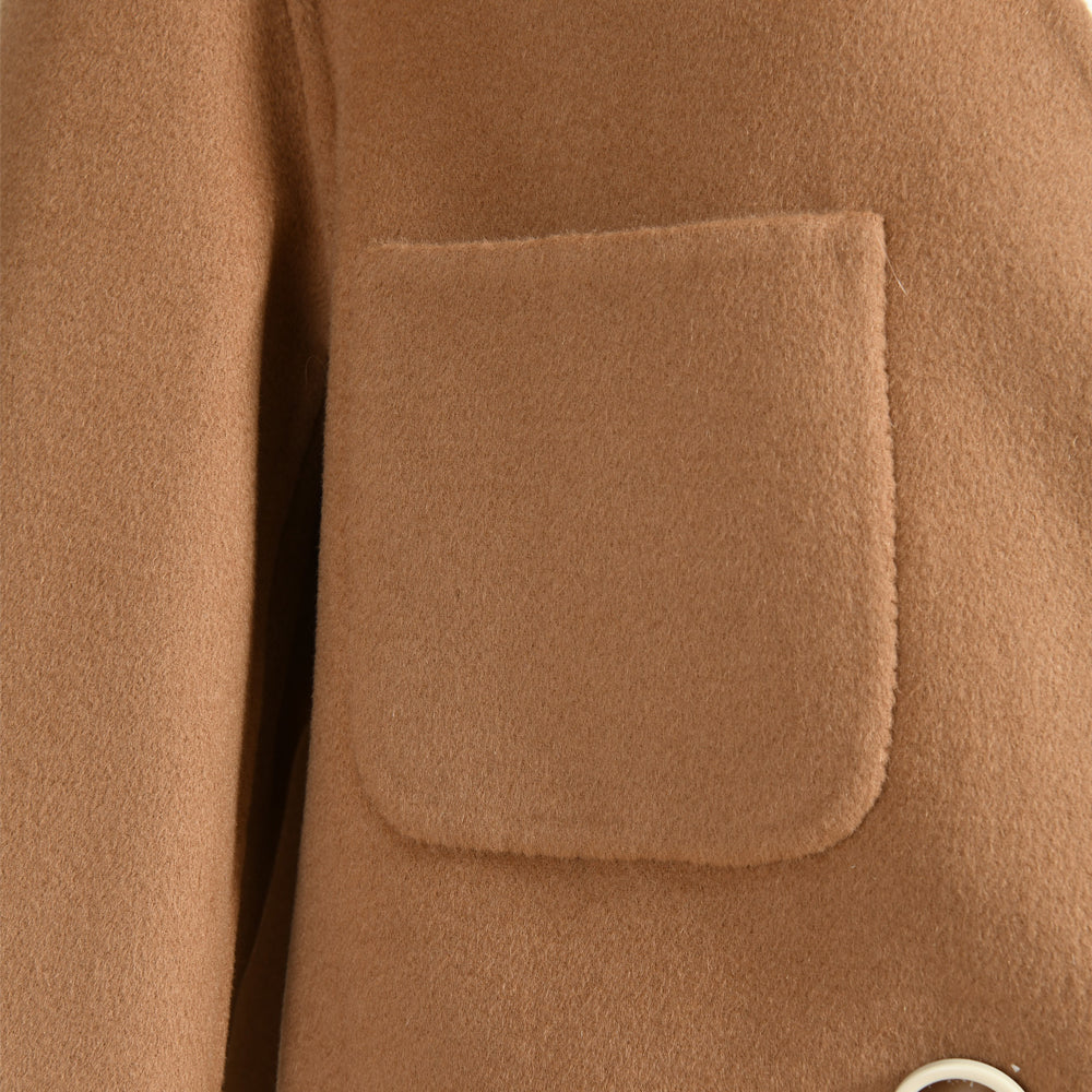 V-neck Double-sided Cashmere Wool Coat Removable Fox Fur Vest