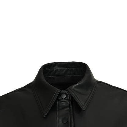 Popular V-neck Collar Regular Length Women Genuine Sheepskin Leather Jackets