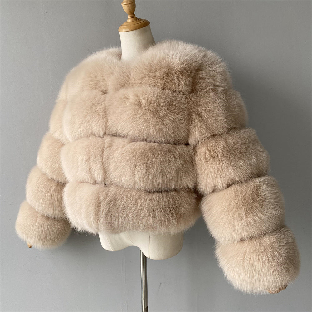Fashion Warm Female Short Style Colorful Real Fox Fur High Quality