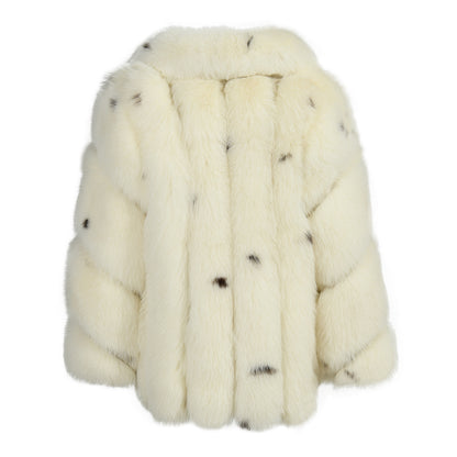 Fluffy Real Fox Fur Coat Luxury Fur Collar Wholesale Fur Lined Winter Coat