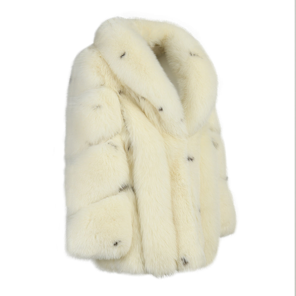 Fluffy Real Fox Fur Coat Luxury Fur Collar Wholesale Fur Lined Winter Coat