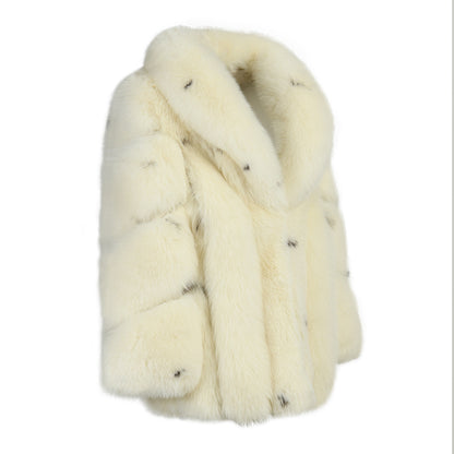 Fluffy Real Fox Fur Coat Luxury Fur Collar Wholesale Fur Lined Winter Coat