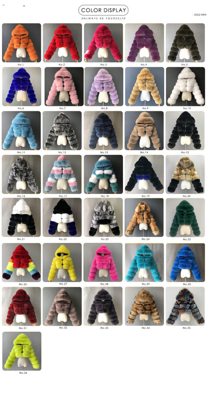 Jaxmonoy Hot Sale Wholesale Crop Style Winter Overcoat For Ladies Plus Size Real Fox Fur Coat
