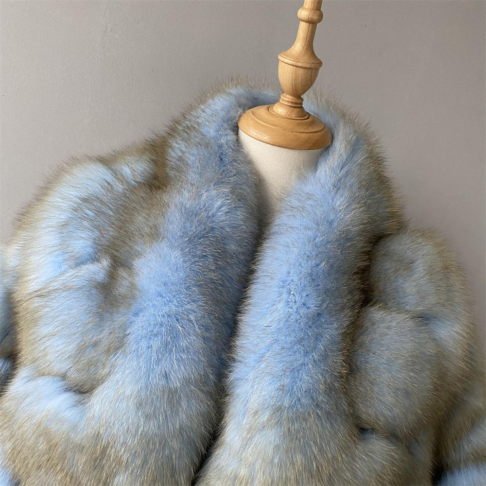 Custom Genuine Women Winter Outwear Natural Real Fox Fur Coat