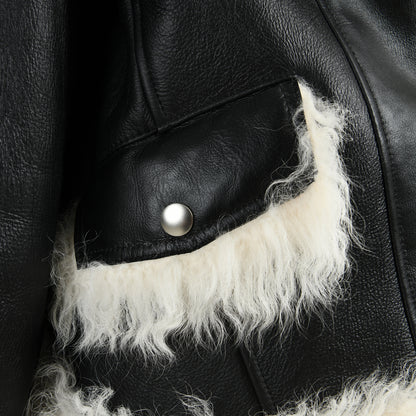 Winter Warm Thick Fahion Ladies Sharling Coat With Real Lamb Fur Custom Genuine Leather Jacket Woman Shearling