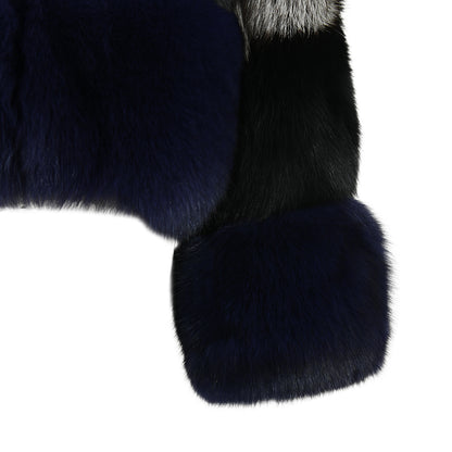 Mixed Color Crew Neck Cropped Real Fox Fur Coat Coldproof Winter Genuine Fox Fur Coat Women Real