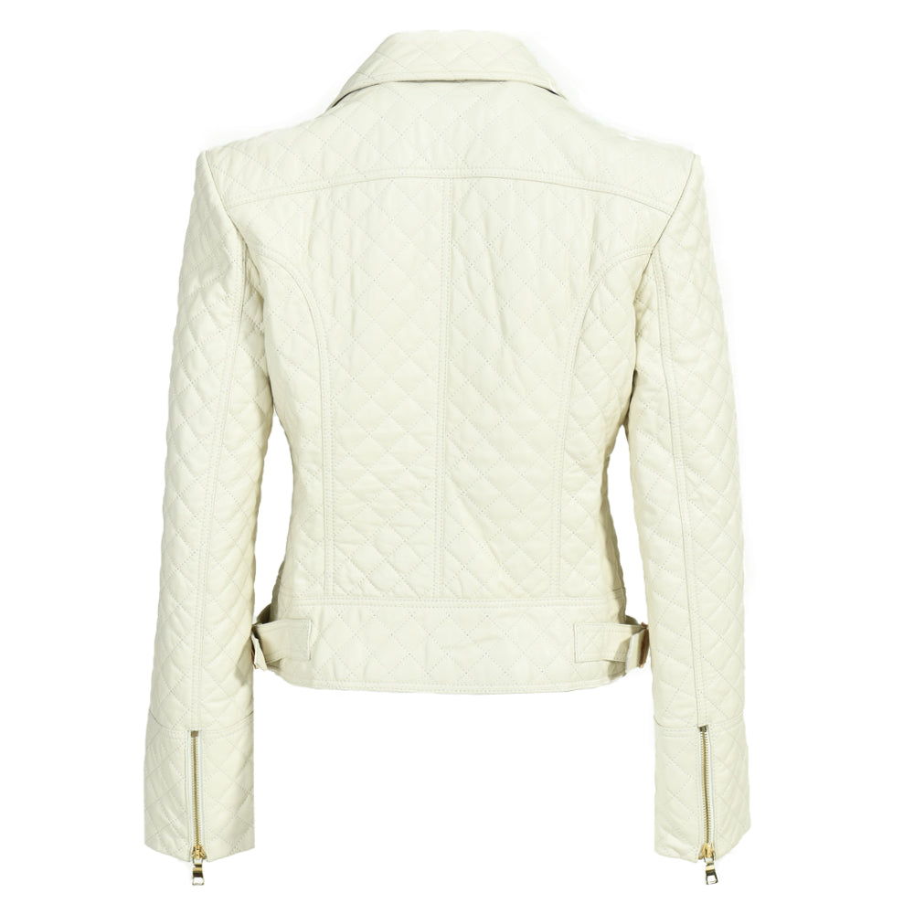 Popular Colorful Leather Coat Belt Zipper Design V-neck Genuine Leather Jacket Women